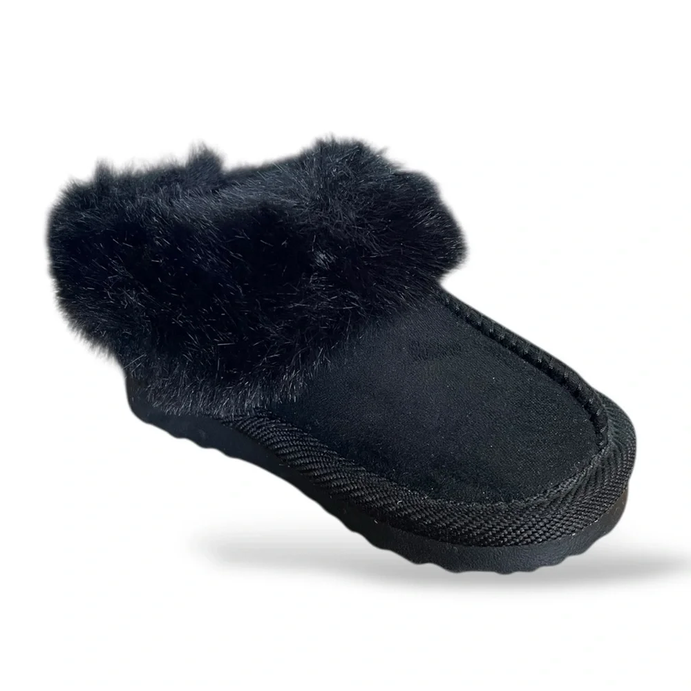 Target Cat & Jack Toddler Piper Faux Fur Cuff Scuff Slippers, 5